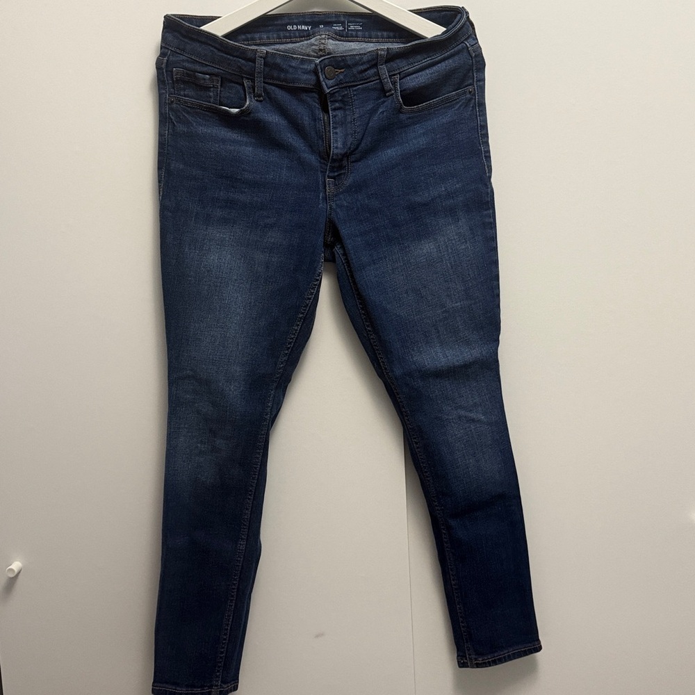 Old Navy Rockstar Super Skinny Mid Rise Jeans - Dark Blue
